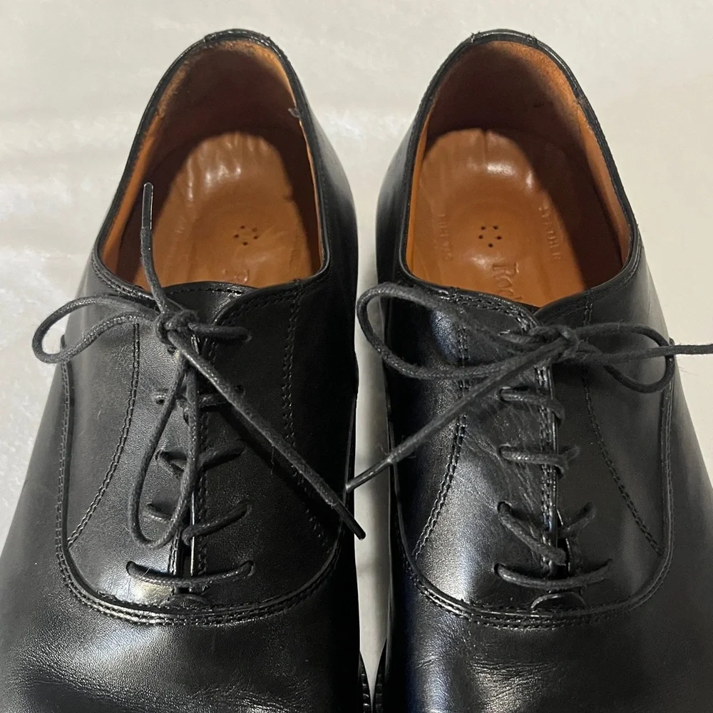 Rockport genuine leather size 7.5 classic Black Leather Men's Dress Shoes